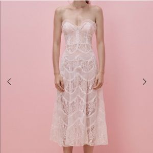 For Love and Lemons Lace White Dress Midi